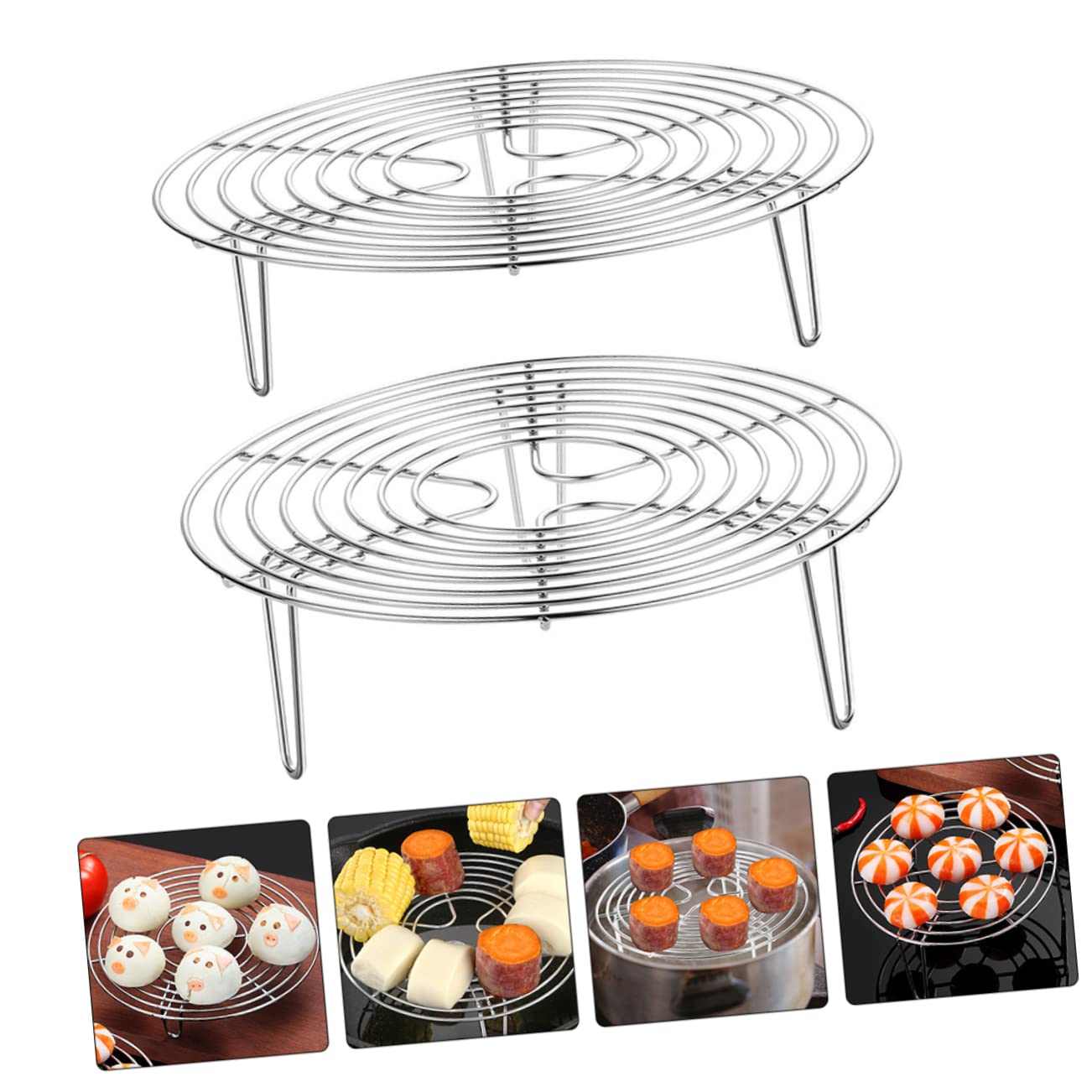 Stackable Food Steam Rack Vegetable Fish Steamer Stainless Steel Steamer Rack - Expandable Food ...