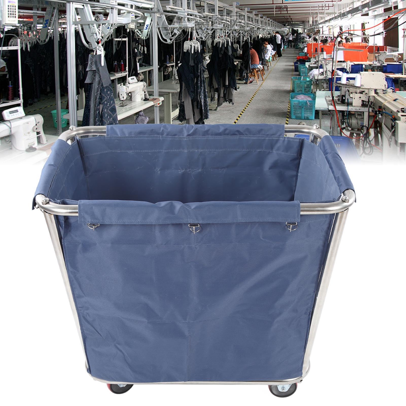 Carrito de Lavandería, Cesta de Lavandería Comercial con Ruedas, Cesta de Lavandería, Clasificador de Ropa con Marco de Acero para el Hogar, Hotel, Lavandería, 350 L