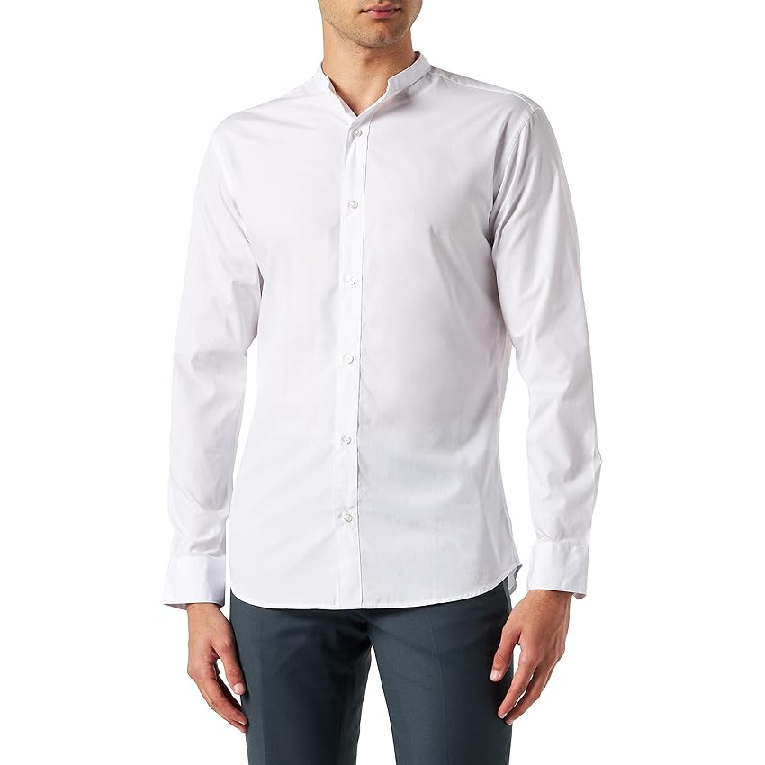 Immagine del prodotto JACK & JONES Jjjoe - Maglietta Ls Plain Mao, Maglietta, Bianco, M Uomo