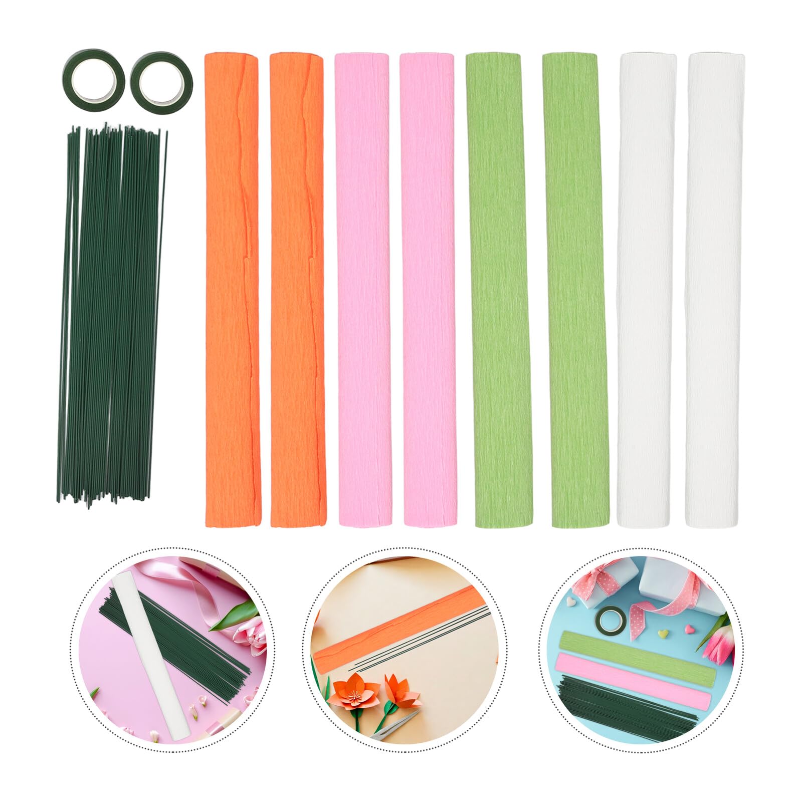 SHERCHPRY Set Per Confezioni Di Fiori Carta Crepe Carta Da Regalo Floreale Per Bouquet Per Fiori