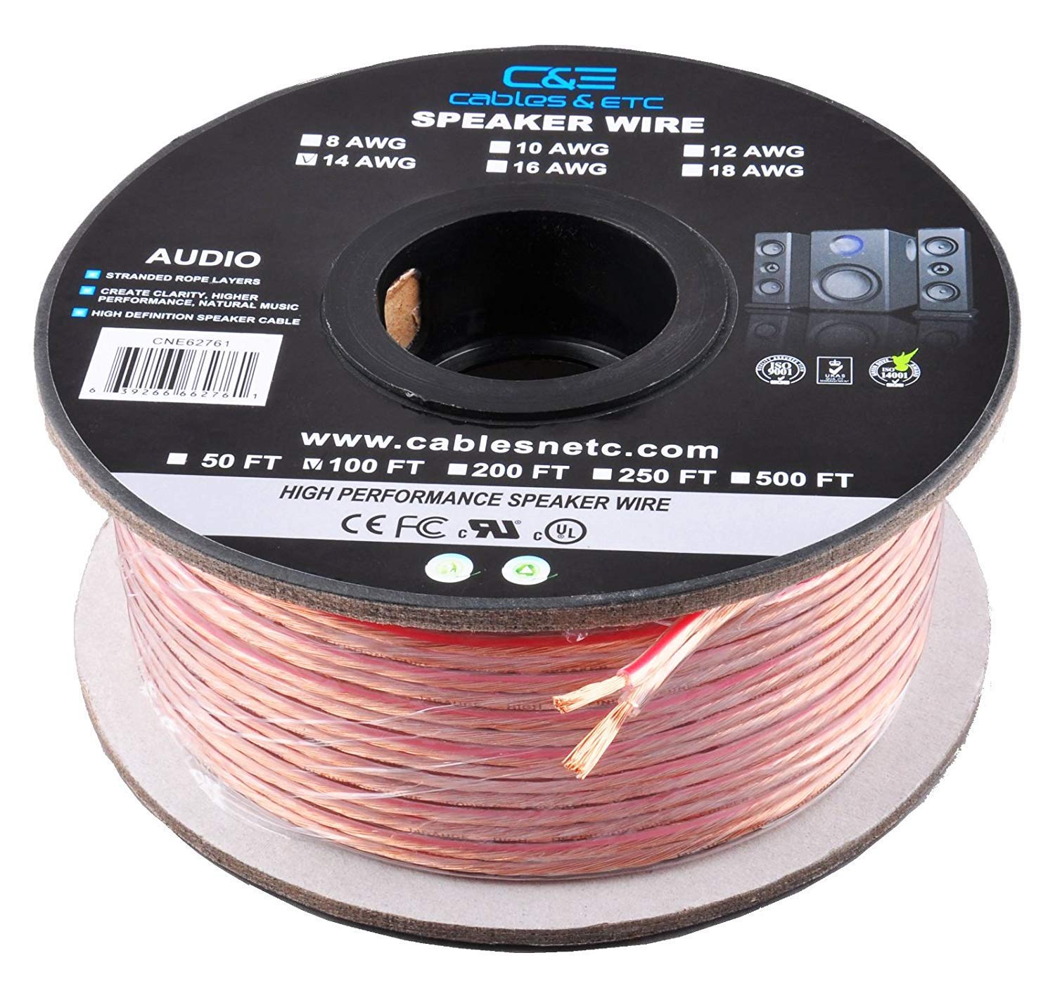 Buy 100ft (30m) Pro Series 14 Gauge AWG 99.9 Oxygen Free Copper
