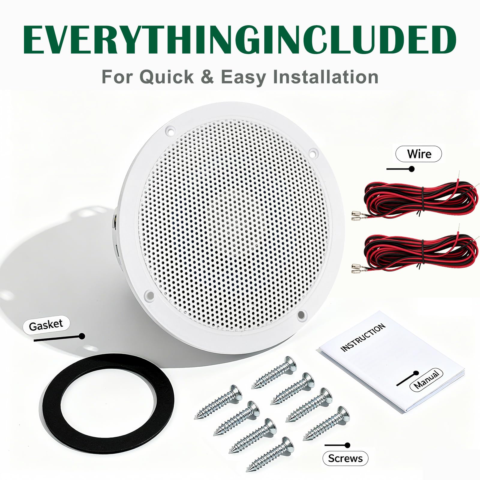 Altavoces marinos de 5.25 pulgadas, color blanco, altavoces impermeables de 12 V, 1 par