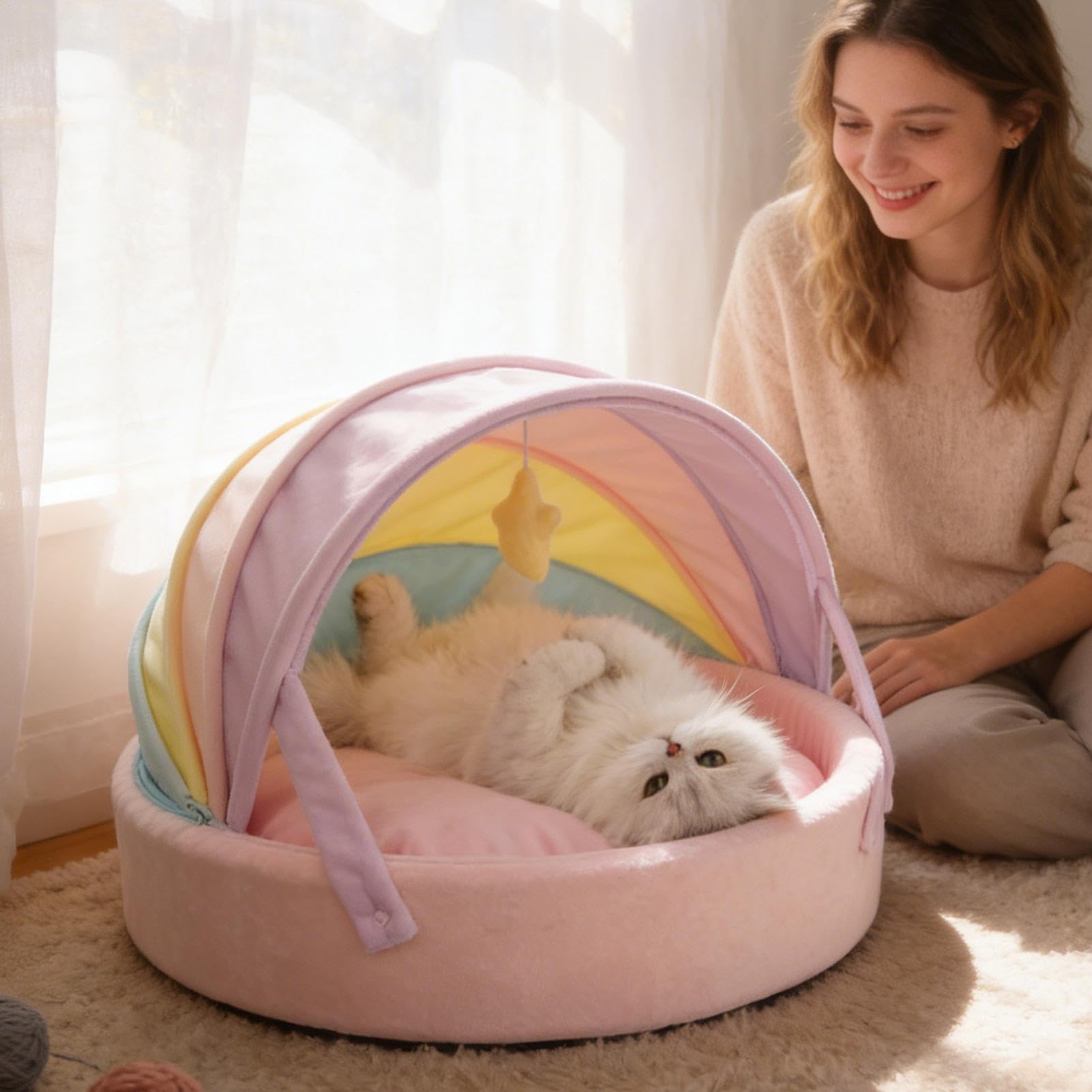 Cama Cueva Gatos Refugio Cálido De Invierno Para Suministros De Mascotas | Cueva Casa Tienda De Gatos Y Mascotas Domésticas Para Cachorro Refugio Animal Sala De Estar Balcón Dormitorio Y Hogar