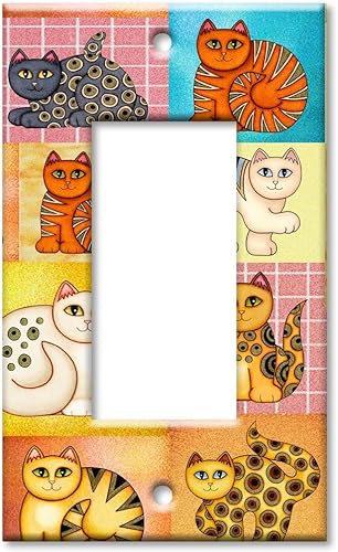 Placa de pared basculante de una sola pandilla - Collage de gatos - Imagen de Dan Morris
