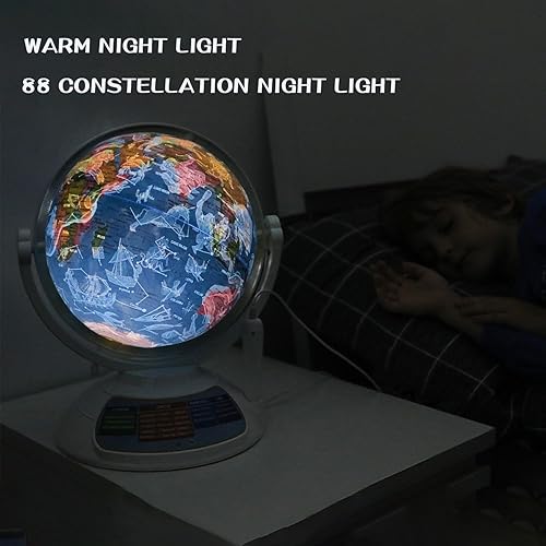 Miniatura 6 de Zgxhga Talking World Globe - Globo interactivo parlante con lápiz óptico interactivo. Niños con mapas interactivos, función AR incorporada, luz de