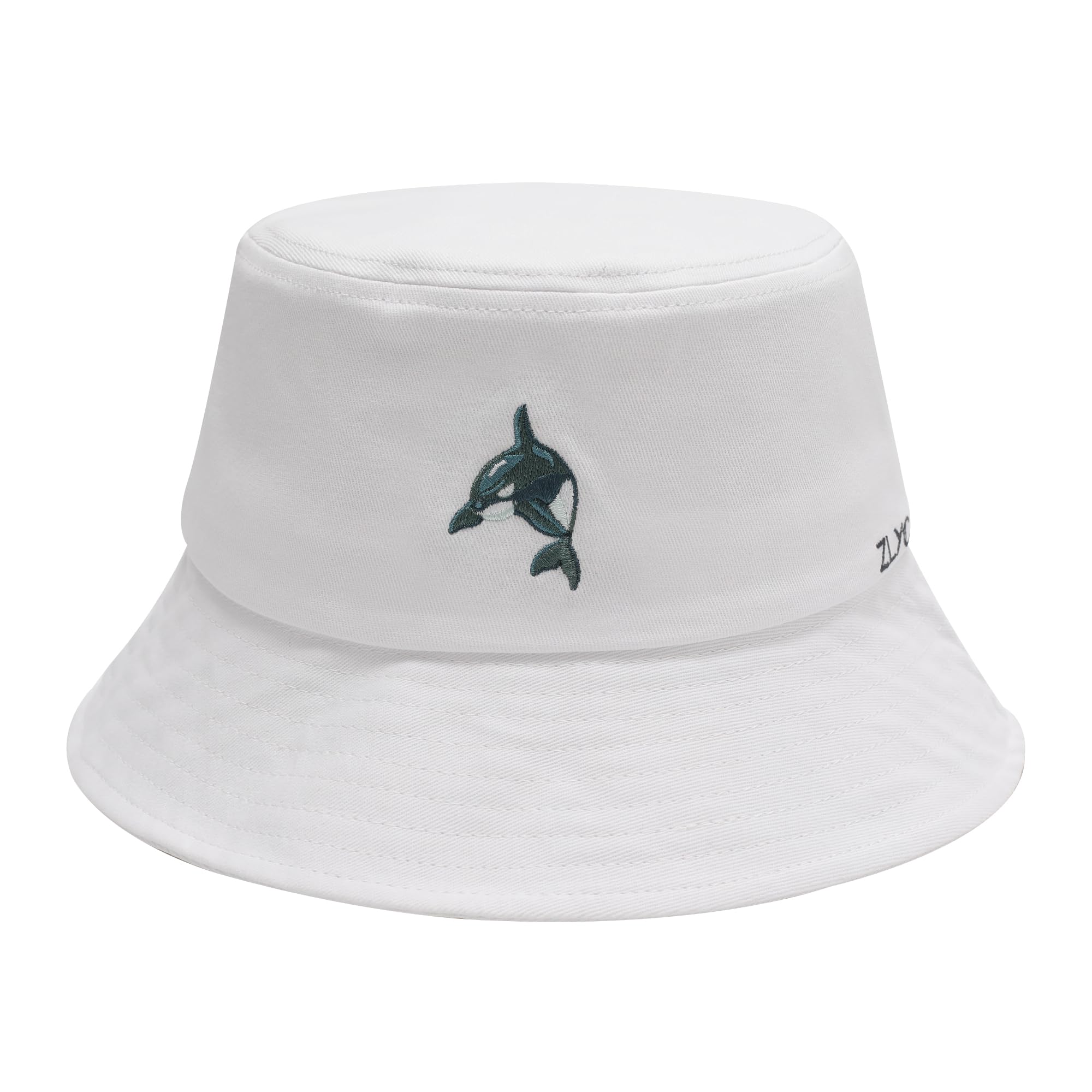 ZLYC Unisex Fashion Embroidered Fishing Hats Summer Hat Outdoor Hat for Teenagers Whale White, One Size