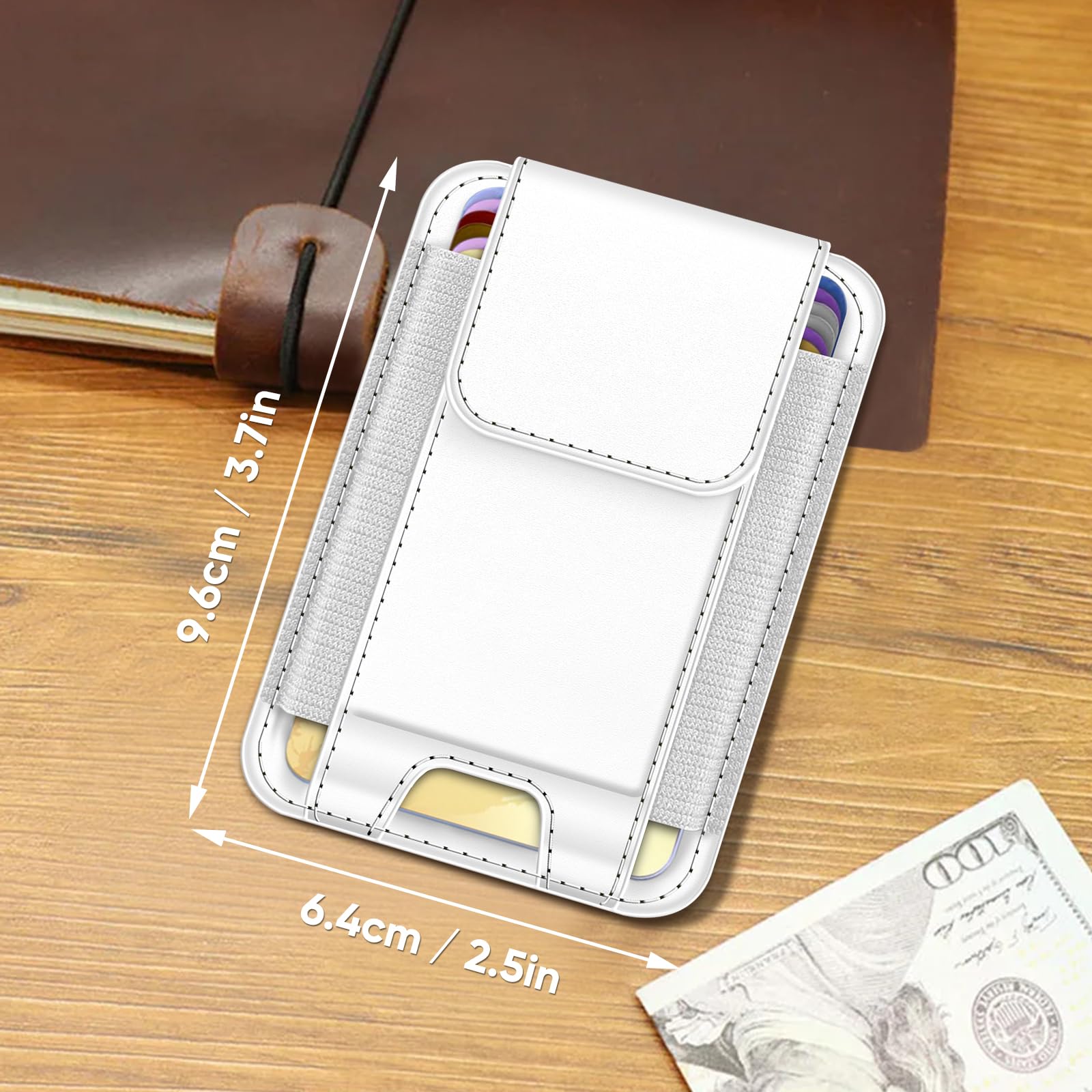 CASEBOT Porte-Cartes magnétique RFID pour iPhone 17/16/15/14/13/12, Cuir Slim, 6 Cartes