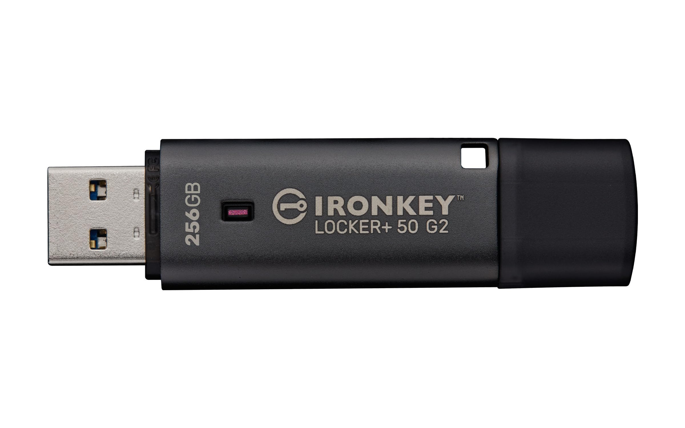 Kingston Ironkey Locker+ 50 G2 256GB Encrypted USB Drive | FIPS 197 | AES-XTS Protection | Multi-Password Security | USB 3.2 Gen 1 | IKLP50G2/256GB
