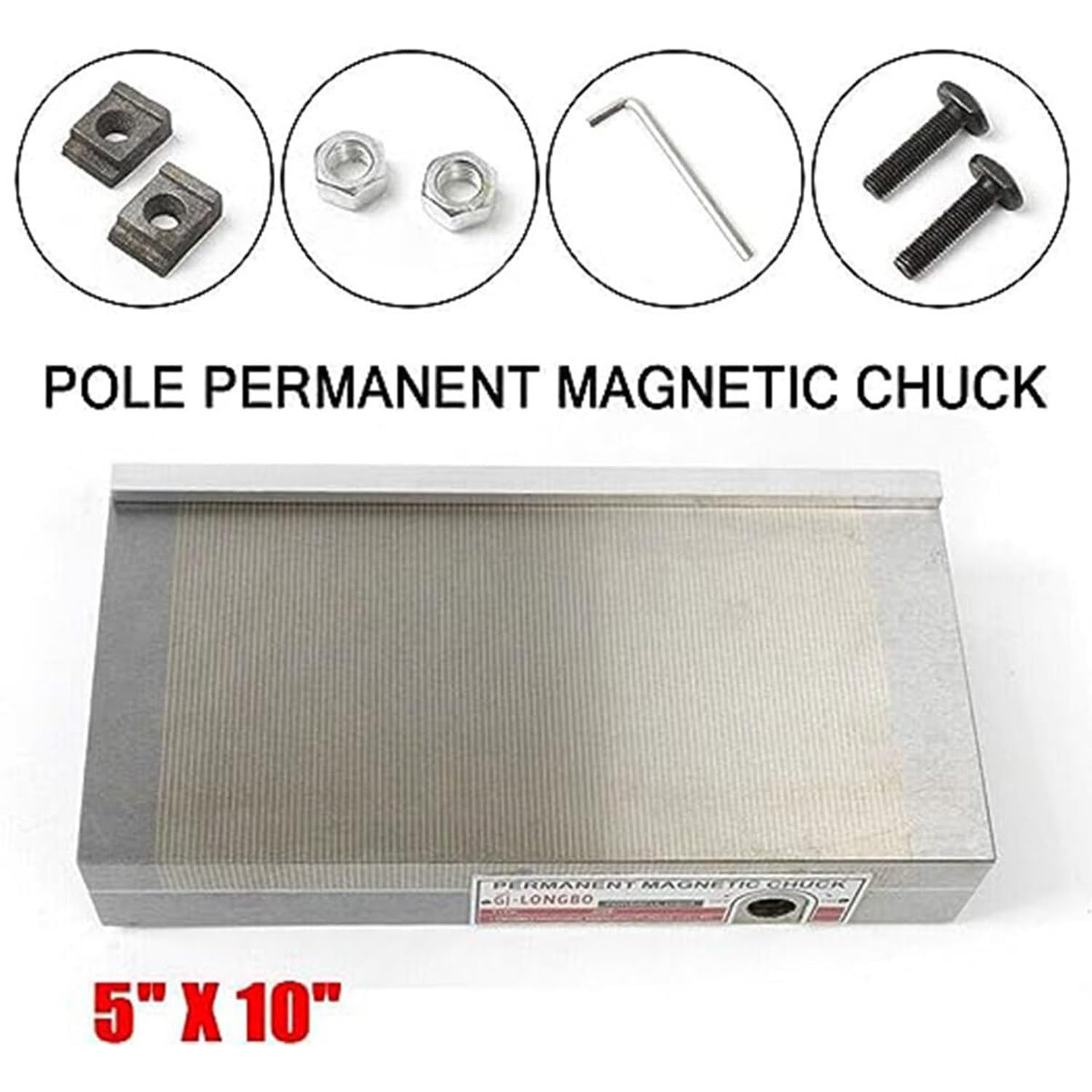 Portabrocas magnético Permanente, portabrocas magnético para Amoladora de Superficie Rectangular para rectificadora, Mesa magnética de tensión, portabrocas Sellado Potente Bredcopper