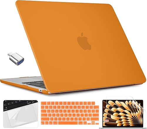 Miniatura 19 de TWOLSKOO Compatible con funda para MacBook Air M4 de 15 pulgadas versión 2025-2023 M4 A3241 M3 A3114 M2 A2941, carcasa rígida de plástico