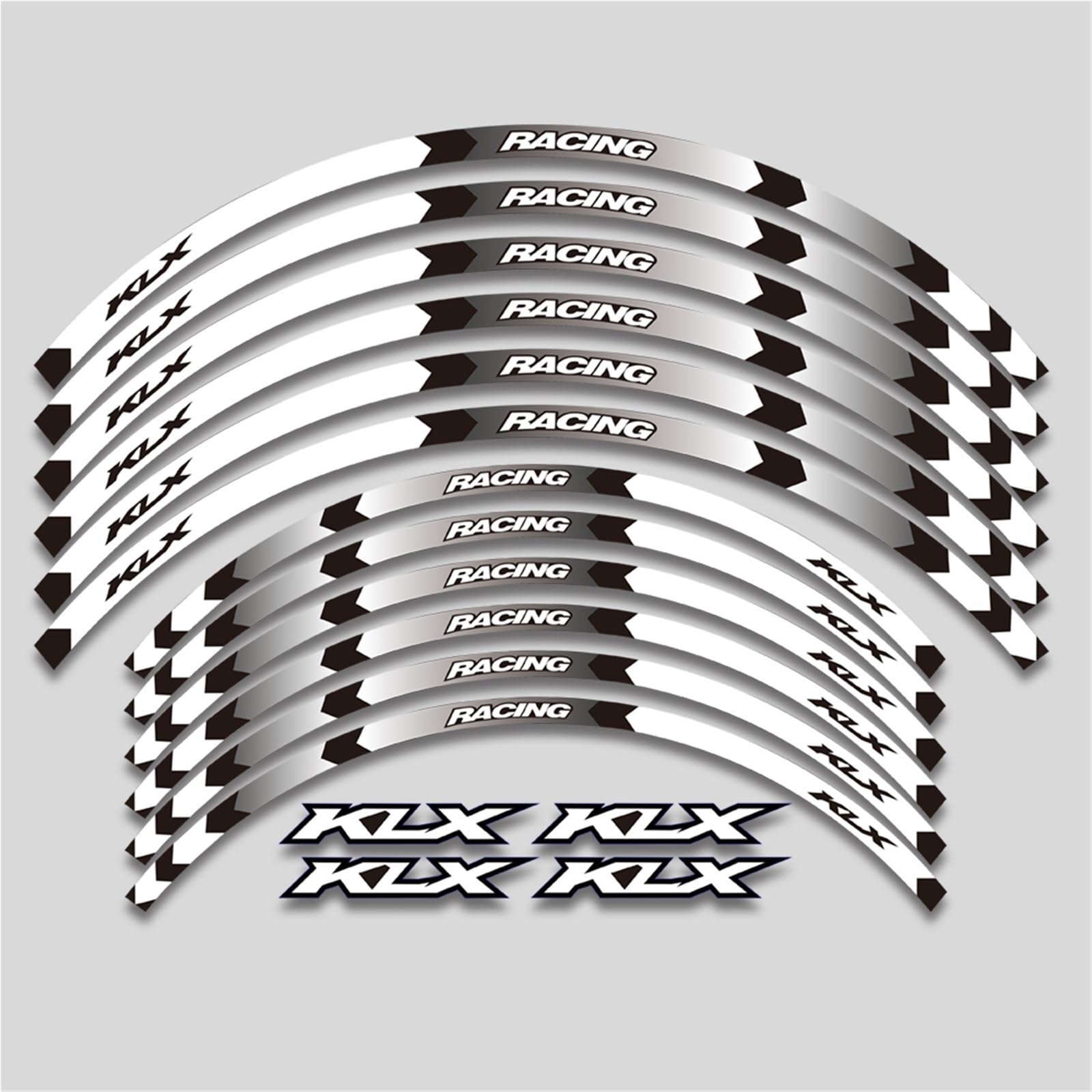 Rjkzx 1 Style A White Decorative Stickers Motorcycle Accessories Wheel Stickers Reflective Stripe Rim Decal For Kawasaki Klx250 1979-2020 Klx250s 2006-2014 Klx300 1997-2022(1 Style A White)