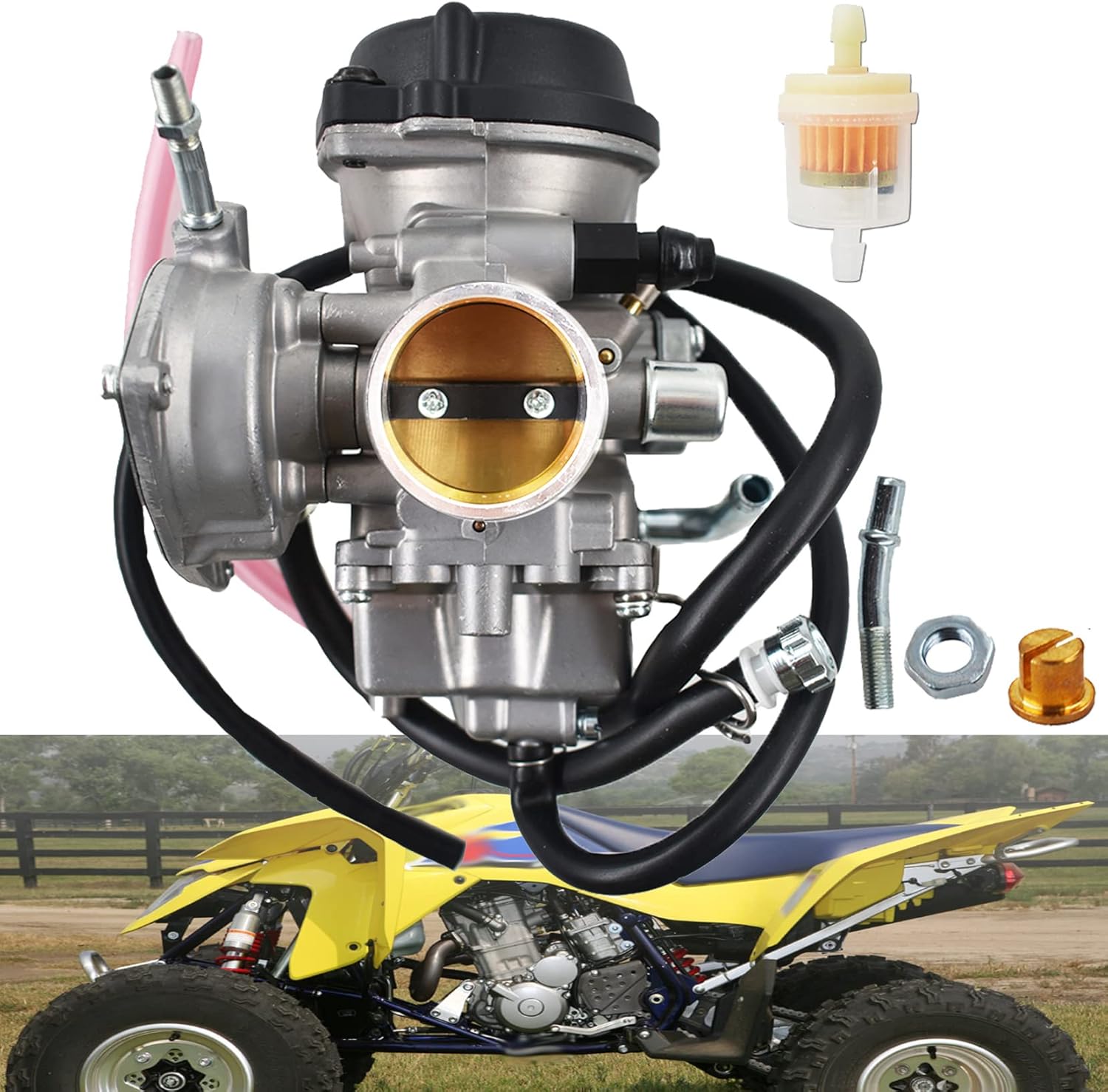 Carburetor + Intake Manifold Boot For Suzuki Quadsport Z400 - Foto 2
