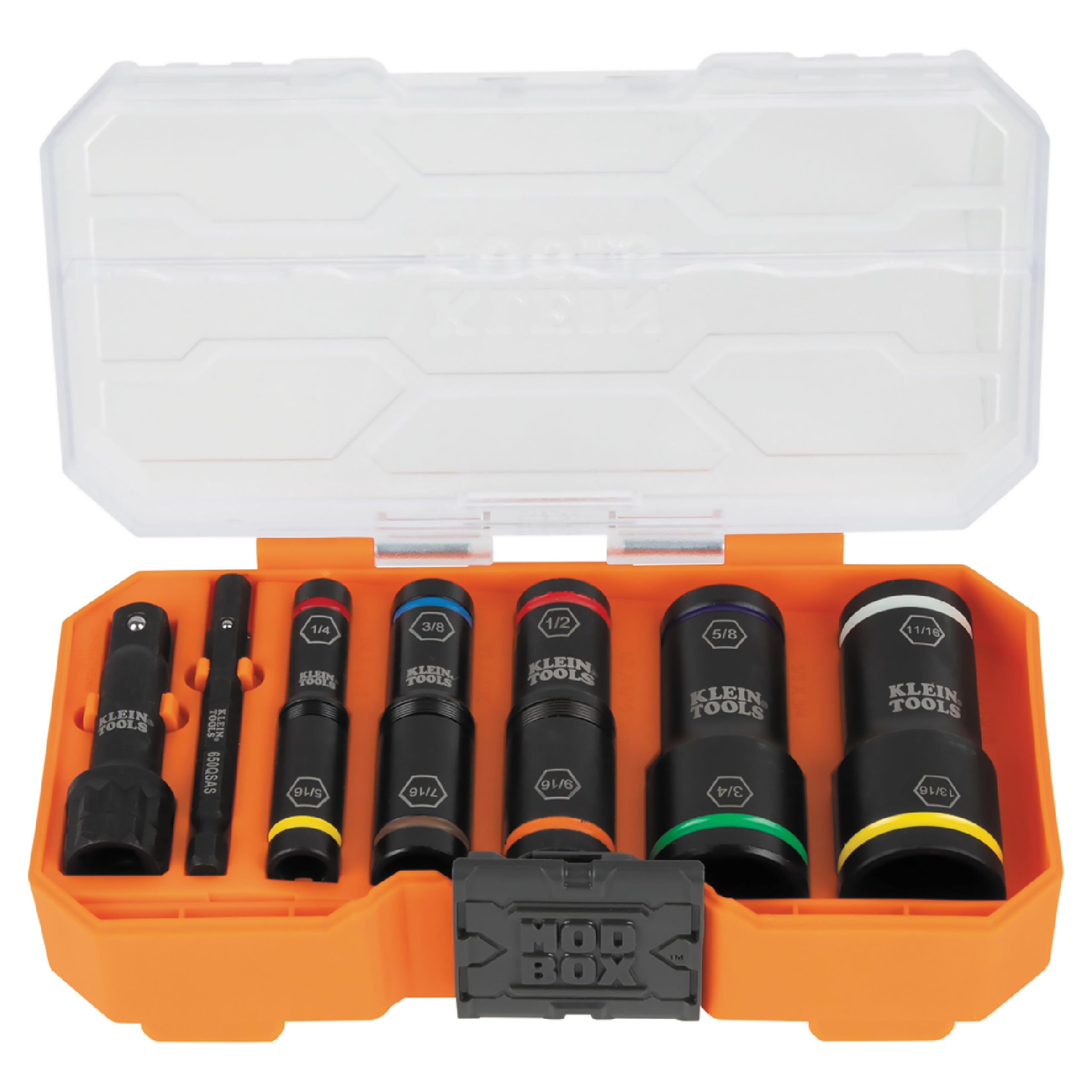 Klein Tools 65618 KNECT Flip-10 SAE Impact Socket Set, Deep Depth
