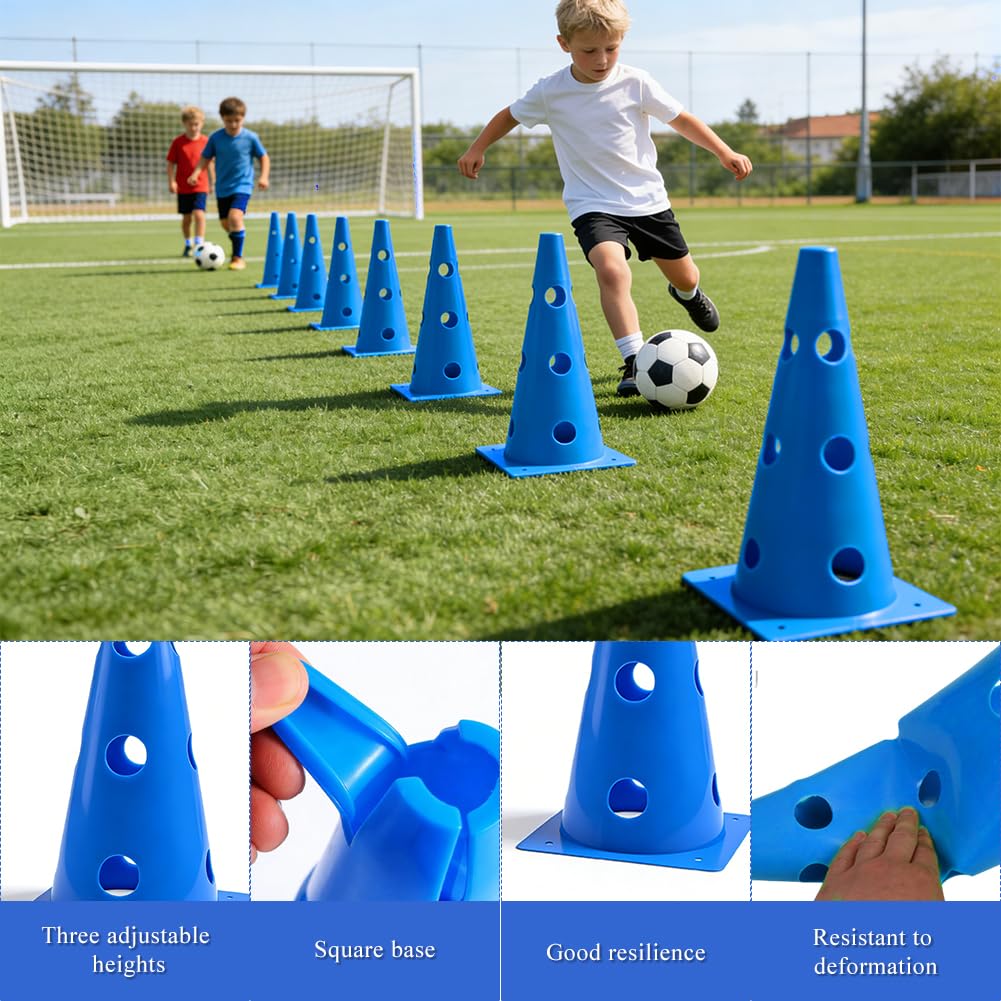 Agility - Juego de obstáculos para perros pequeños (10 conos y 5 barras, obstáculos de entrenamiento ajustables, altura: 23 cm, barra: 80 cm)