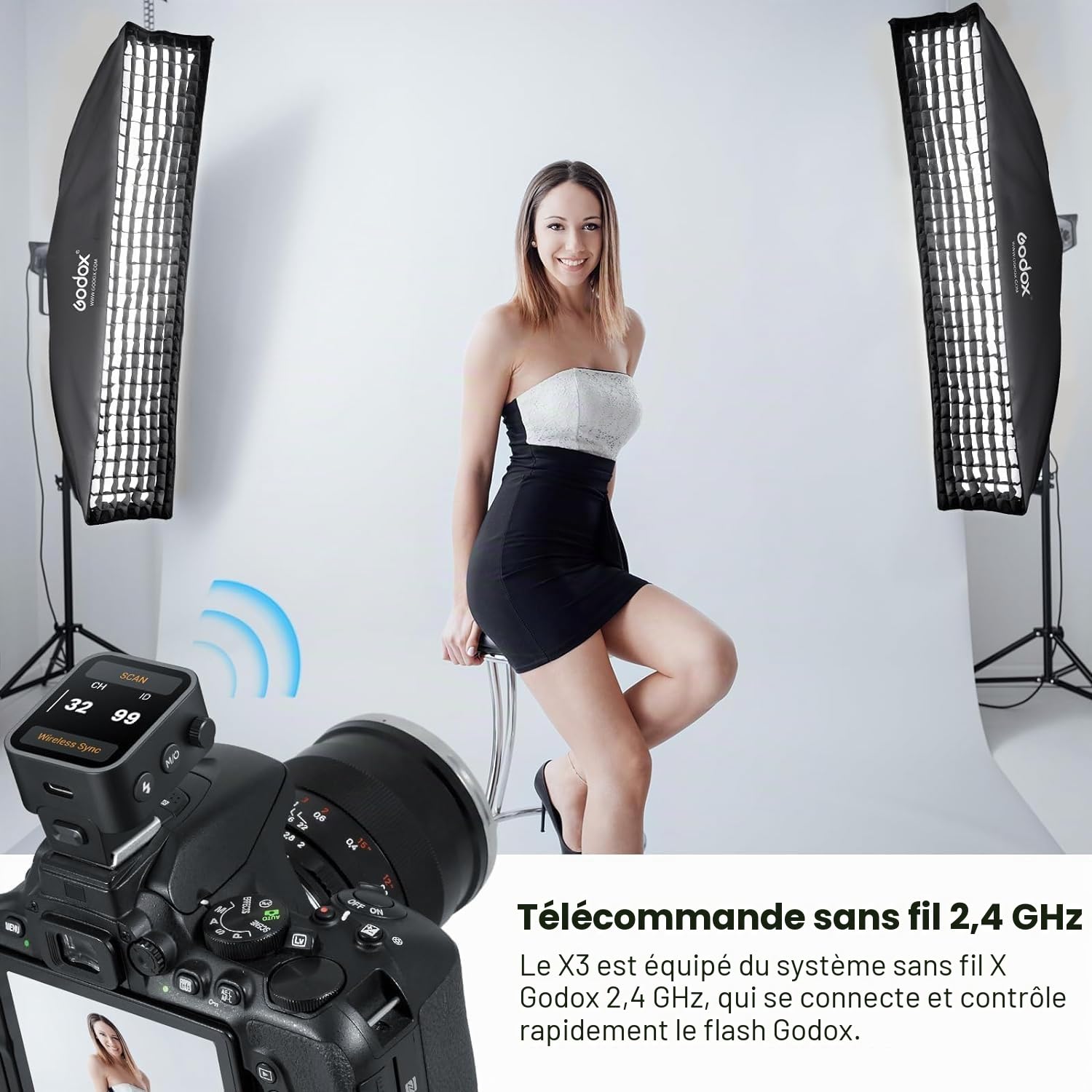 Godox X3C X3 C X3-C TTL Déclencheur de Flash sans Fil Compatible avec Appareil Photo Canon, transmetteur de Flash à écran Tactile OLED (Mise à Niveau X2T-C/Xpro-C/XProII-C)
