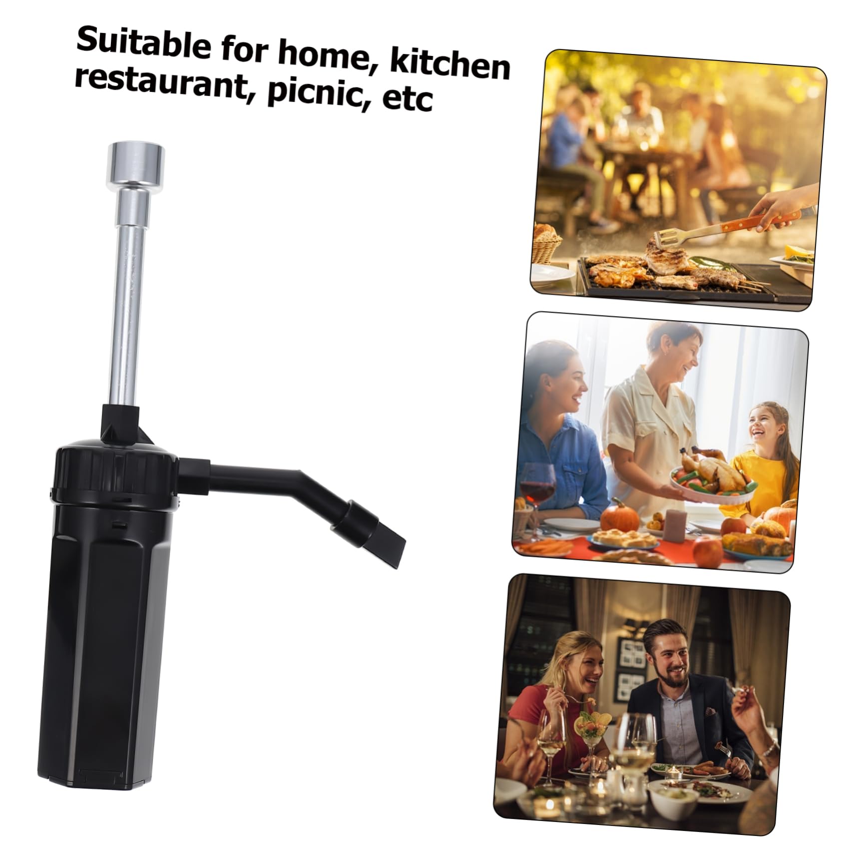 UPKOCH Affumicatore Tubo e Riutilizzabile, Portatile Leggero, Allungabile in Plastica, e Acciaio Inox per Alimenti, per Cucina e Ristorante