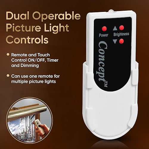 Miniatura 4 de Concept 102L Luz LED a control remoto inalámbrica, 11 12 in, latón envejecido con todos de plata