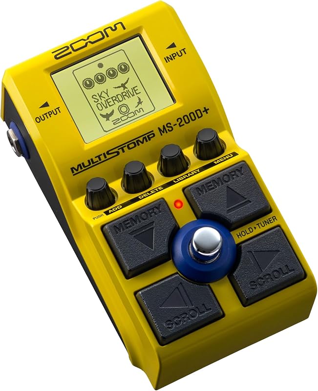 Zoom MS-200D+ MultiStomp Distortion Pedal with 200 Effects | Overdrive, Fuzz, Boost Effects, Effect Chaining, Built-In Tuner, Battery Powered