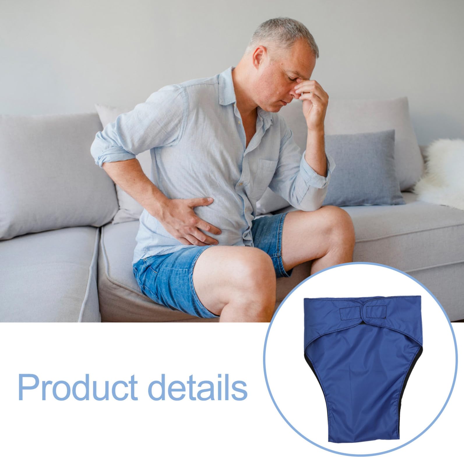 2 piezas Reutilizables para Adultos Unidades Braga Elástica Anti-fugas Absorbentes y Transpirables Unisex Pantalones de Cómodos para Incontinencia