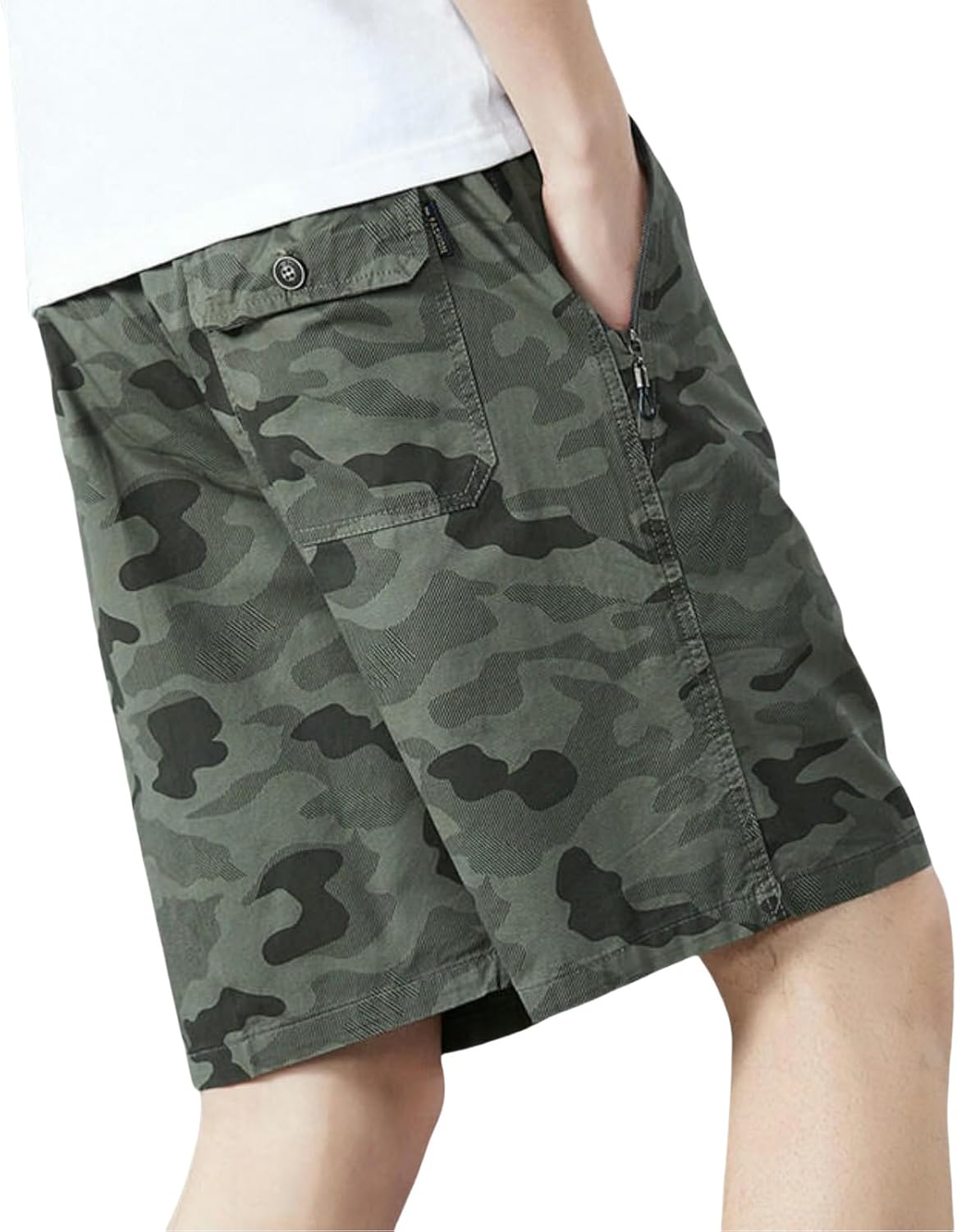 Men's Summer Loose Cotton Camo Print Versatile Casual Shorts