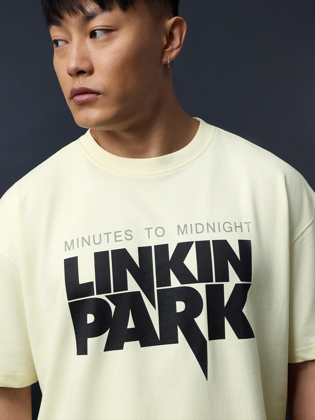 The Souled Store Linkin Park – Herren und Jungen, kurze Ärmel, Rundhalsausschnitt, Grafikdruck, lässig, leicht, schulterfrei, Streetwear, trendige, übergroße T-Shirts