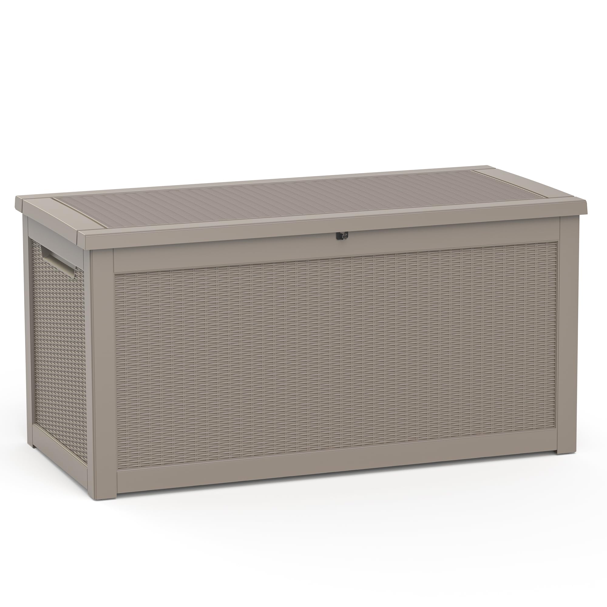 320 Gallon Waterproof Outdoor Storage Box, UV Resistant Resin Deck Box with Hydraulic Rod for Reinforced Stability, Perfect for Patio, Garden, and Pool（Grey，320 Gallon）