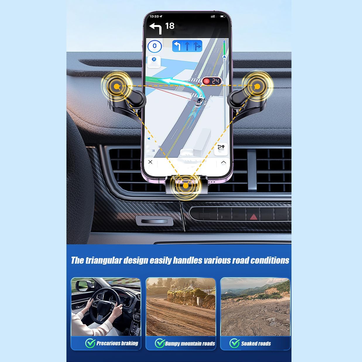 Phone Holders for Car for Stepwagon RG1 RK1 RK5, Universal Mobile Phone Holder Adjustable 360° Rotation Cell Phone Car Mount Air Vent Phone Mount
