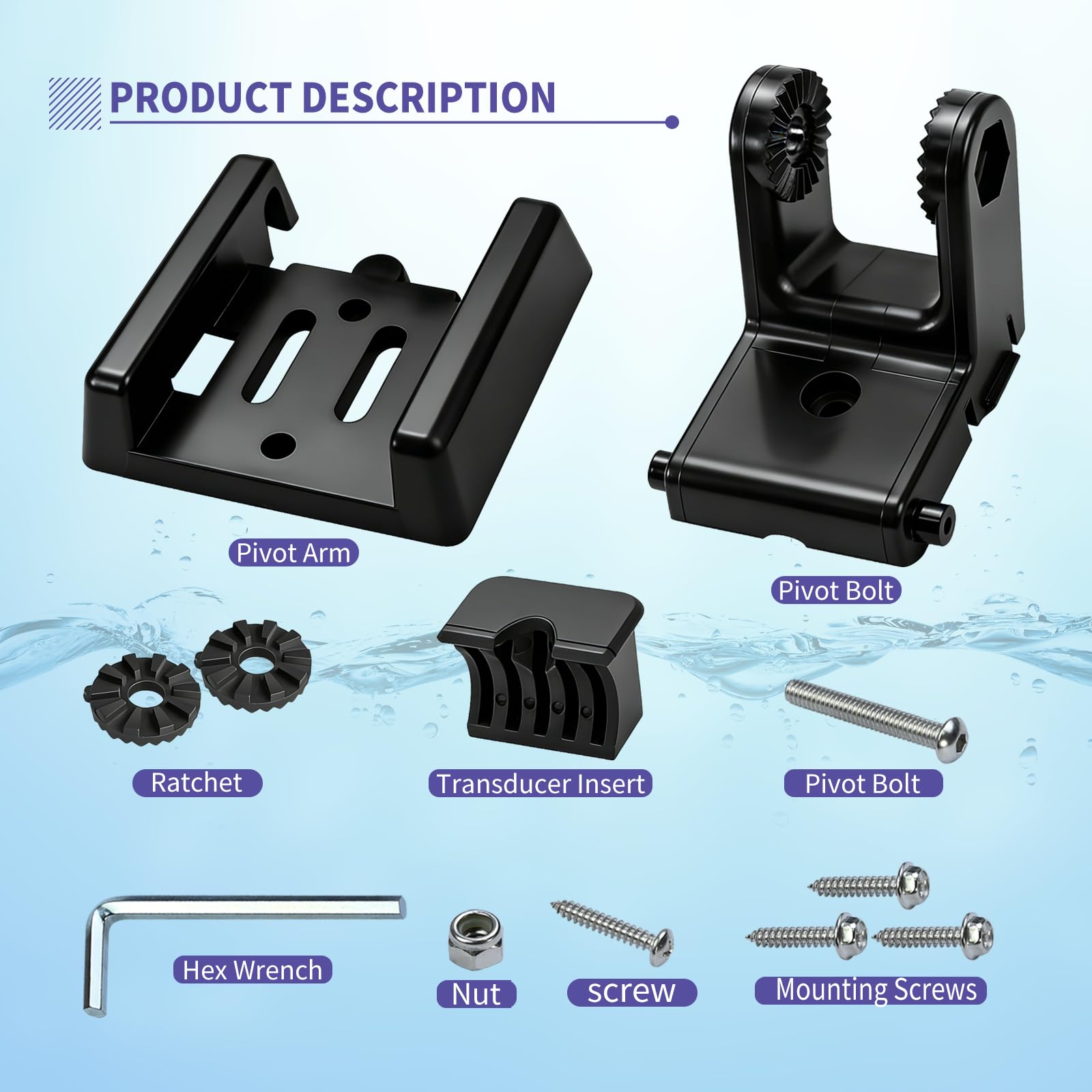 Hummingbird Transducer Mount Bracket MXNT Metal Transducer Mount