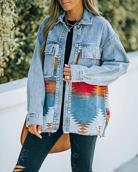Denim ethnic jacket Clearance