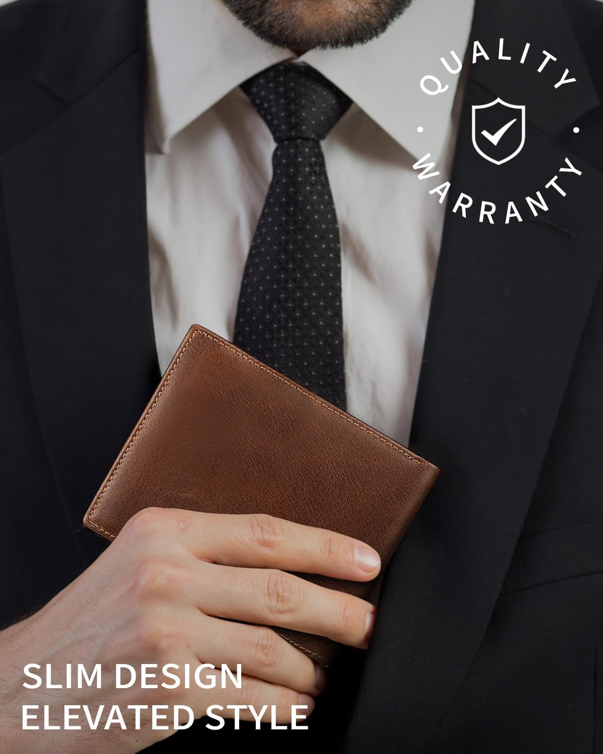 Genuine Leather Wallet for Men Bifold RFID Blocking Wallets with 12 Card Slots, 2ID Window & 2 Cash Pocket - Includes Gift Box (Coffee Brown) - Image 5