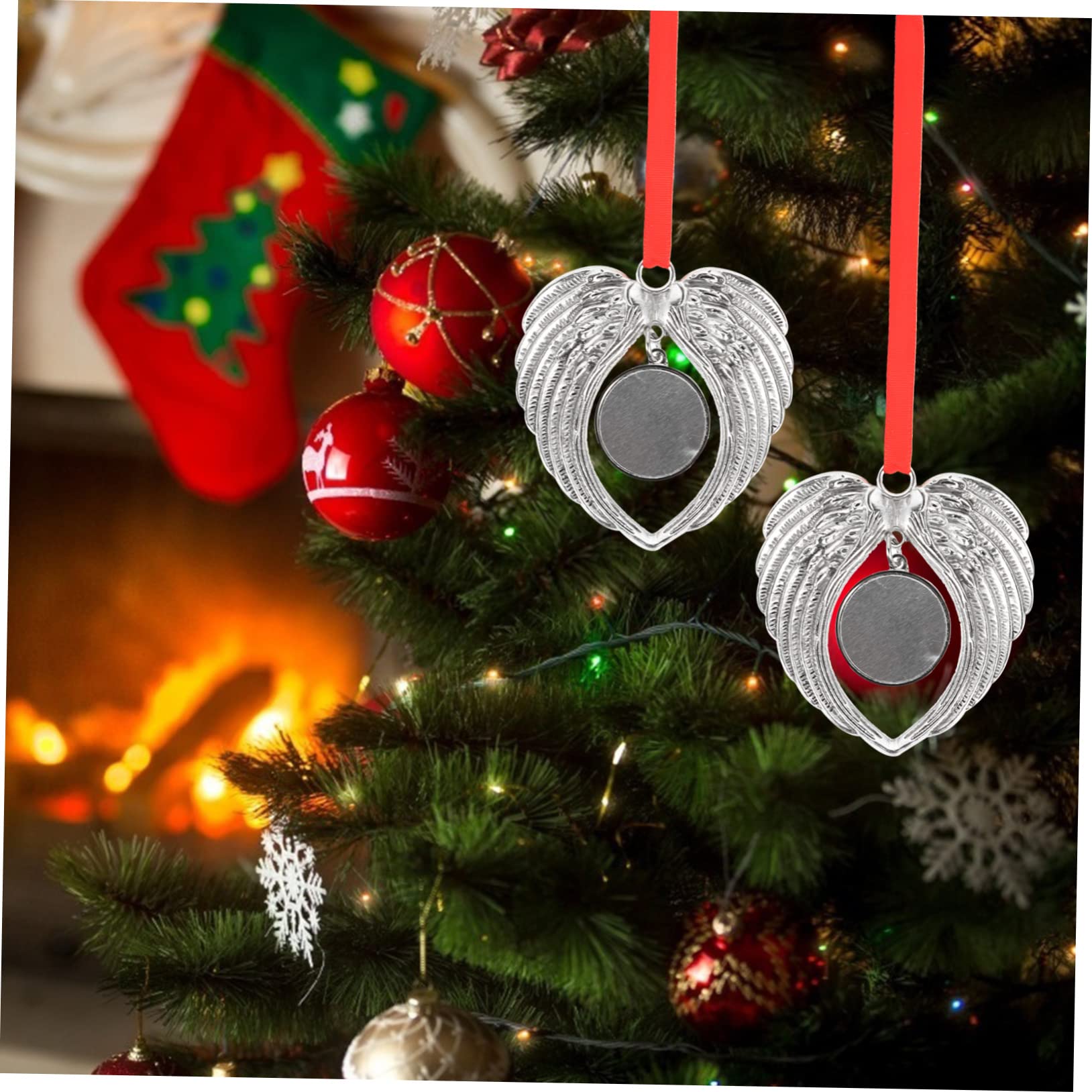 Alipis 12 Piezas De Alas De Ángel Colgante Sublimación Colgante Personalizado Mini Decoraciones Navideñas Colgantes De Navidad Adornos Navideños En Adornos Conmemorativos De