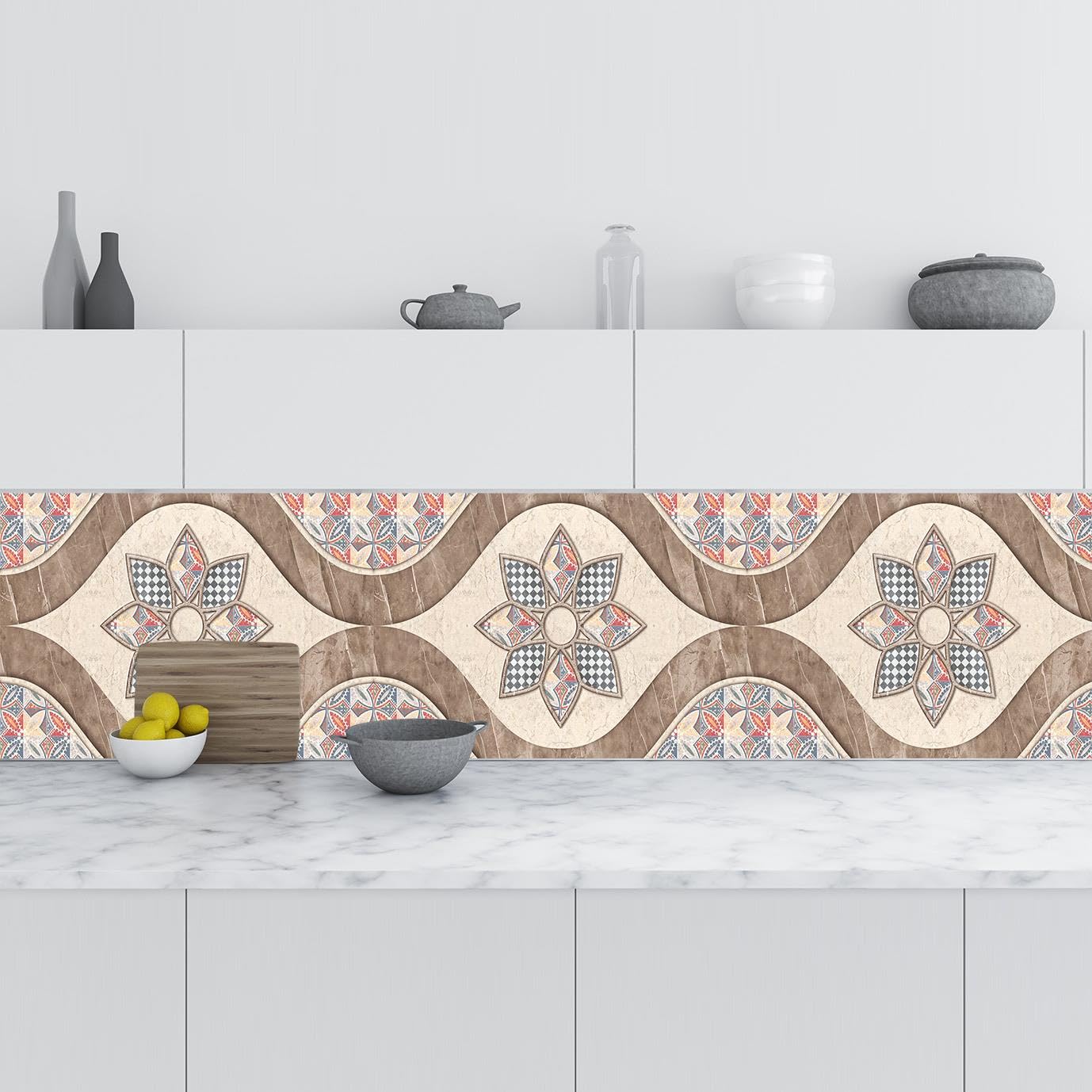 Mutfak Tezgah Arası Folyo Fayans Kaplama Folyosu Rustik Design 60x400 CM