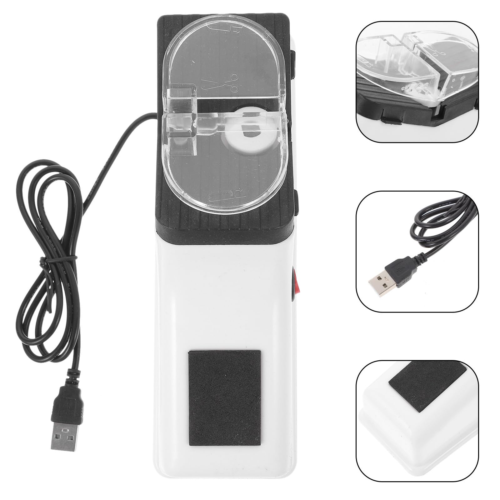 Afilador de Tijeras y Cuchillos Rápido y Portátil Eléctrico USB Diseño en Pp y Afilado para Cocina para Uso Doméstico