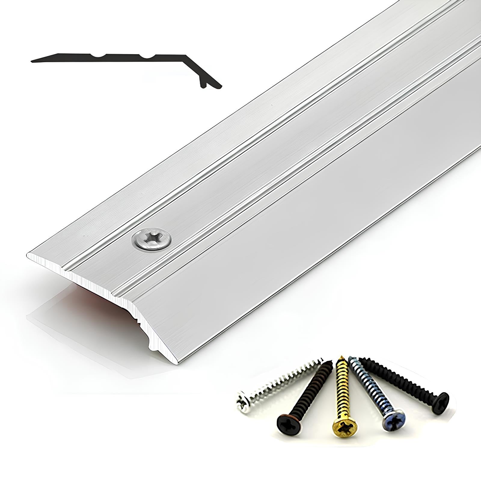 80-150cm Rampe de Seuil Aluminium, Barre de Seuil Rattrapage de Niveau