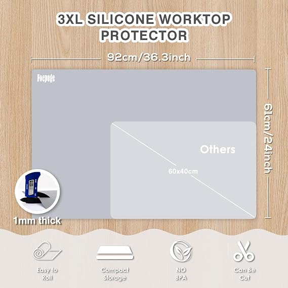 36.2 x 24 Extra Large Silicone Mat for Resin Nonstick Table Protector