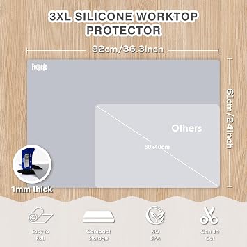 36.2 x 24 Extra Large Silicone Mat for Resin Nonstick Table Protector