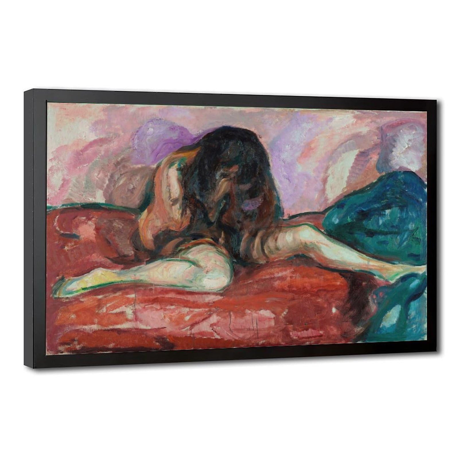 WCYB Weeping Nude by Edvard Munch Posters Prints Canvas Deco Paintings Wall Art Hangable Frame 12" L X 18" W