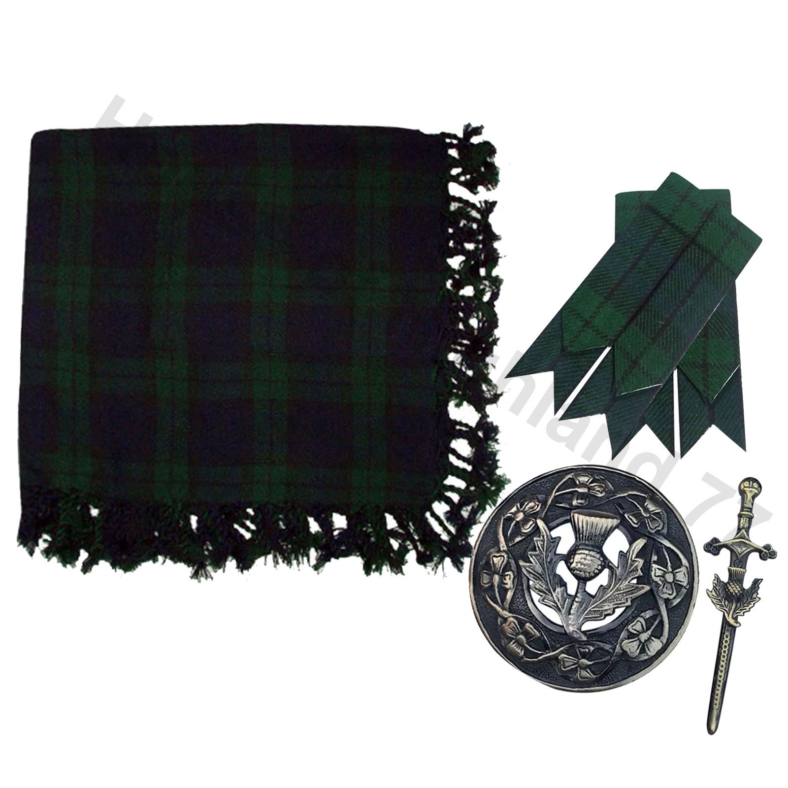 Kilt Fly Plaid 121,9 x 121,9 cm Ensemble broche et épingle Antique/Kilt Flashes - - Taille unique