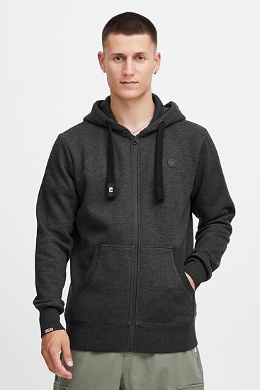 SDBene Sweat à Capuche Homme Zip Hoodie - Veste Molleton Coton Regular Fit Avec Poche Kangourou