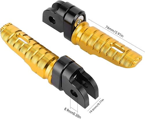 Miniatura 2 de Yctze Pares de reposapiés delantero izquierdo derecho para motocicleta MT‑03 MT‑25 MT‑07 MT‑09 R3 XJ6 (dorado)