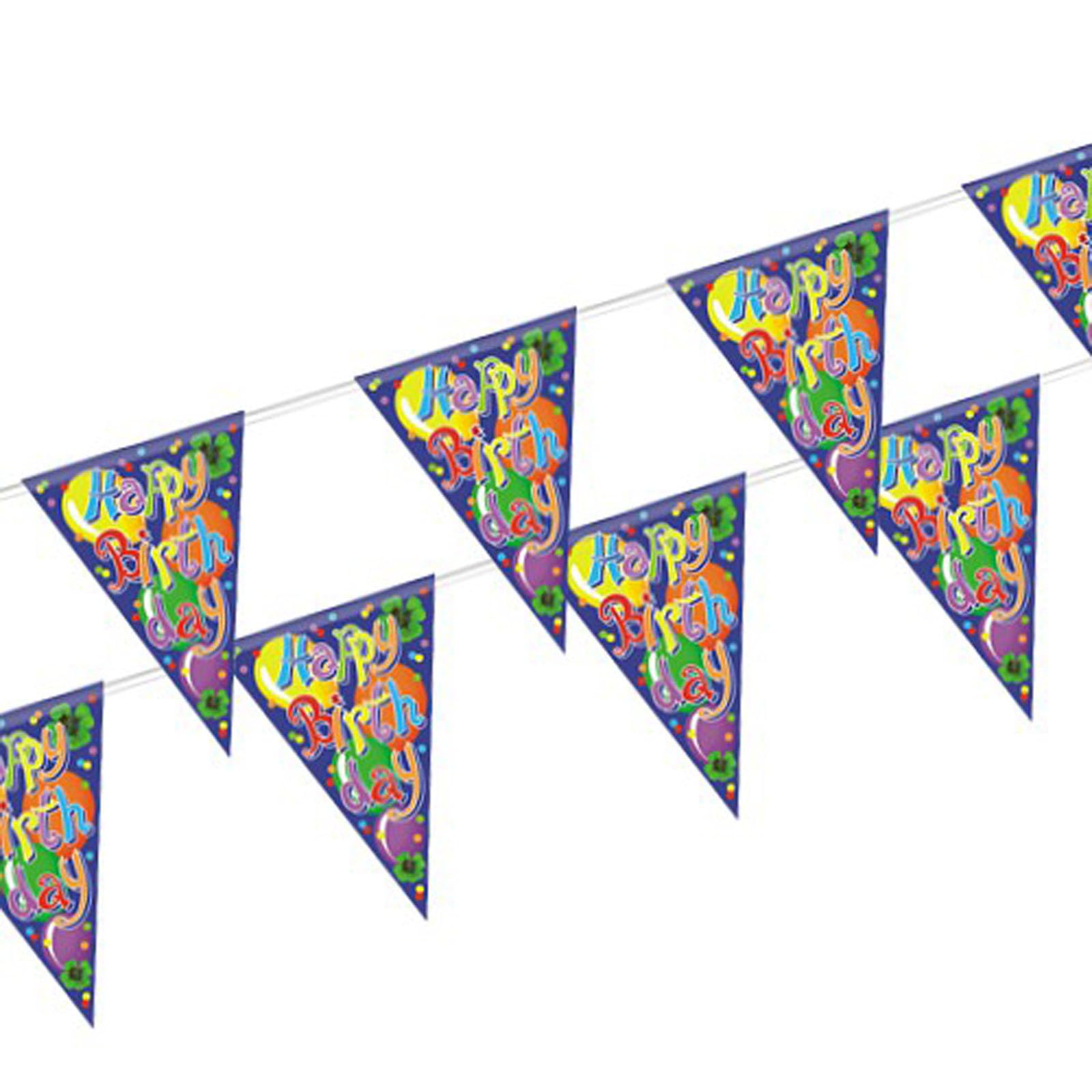 Papstar 1 scatola = 10 X Bandierine 4 m "Happy Birthday resistente agli agenti atmosferici 19254