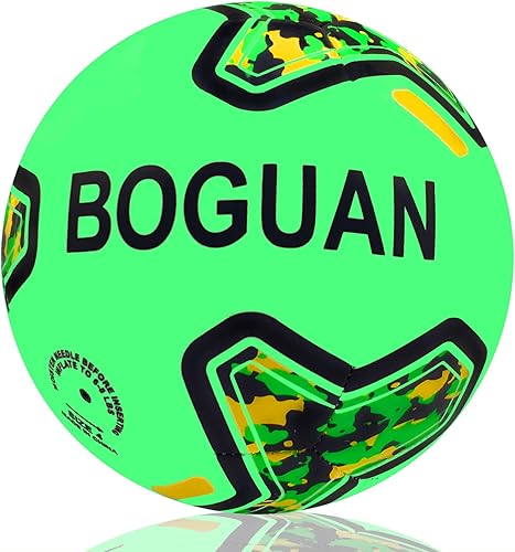BOGUAN Balón de fútbol tamaño 4talla 3 Balones de fútbol para niños que brillan en la oscuridad con bomba y agujas bola de traning iluminada para