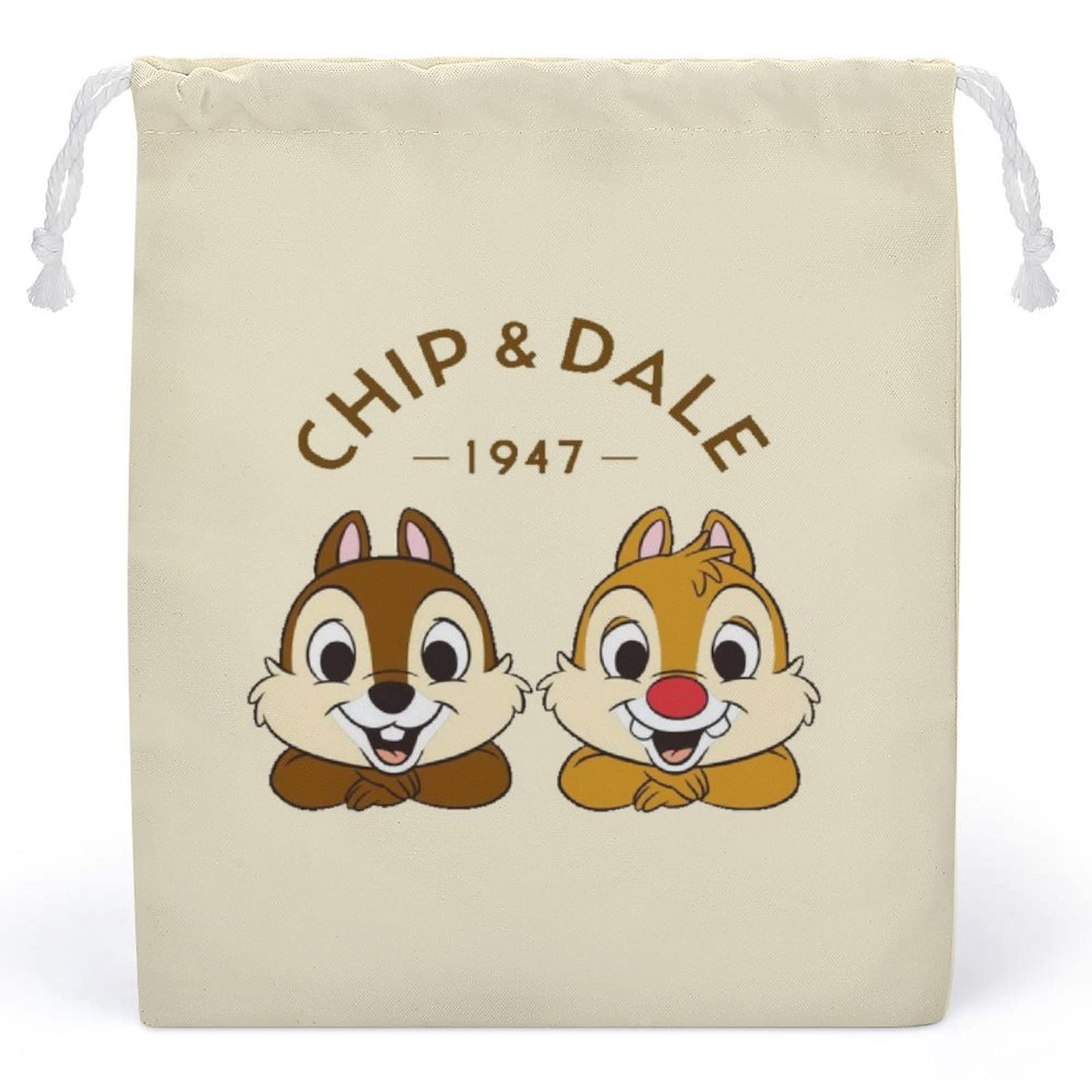 Amazon.co.jp: チップとデール 巾着袋 中 給食袋 ギフトバッグ 小物 