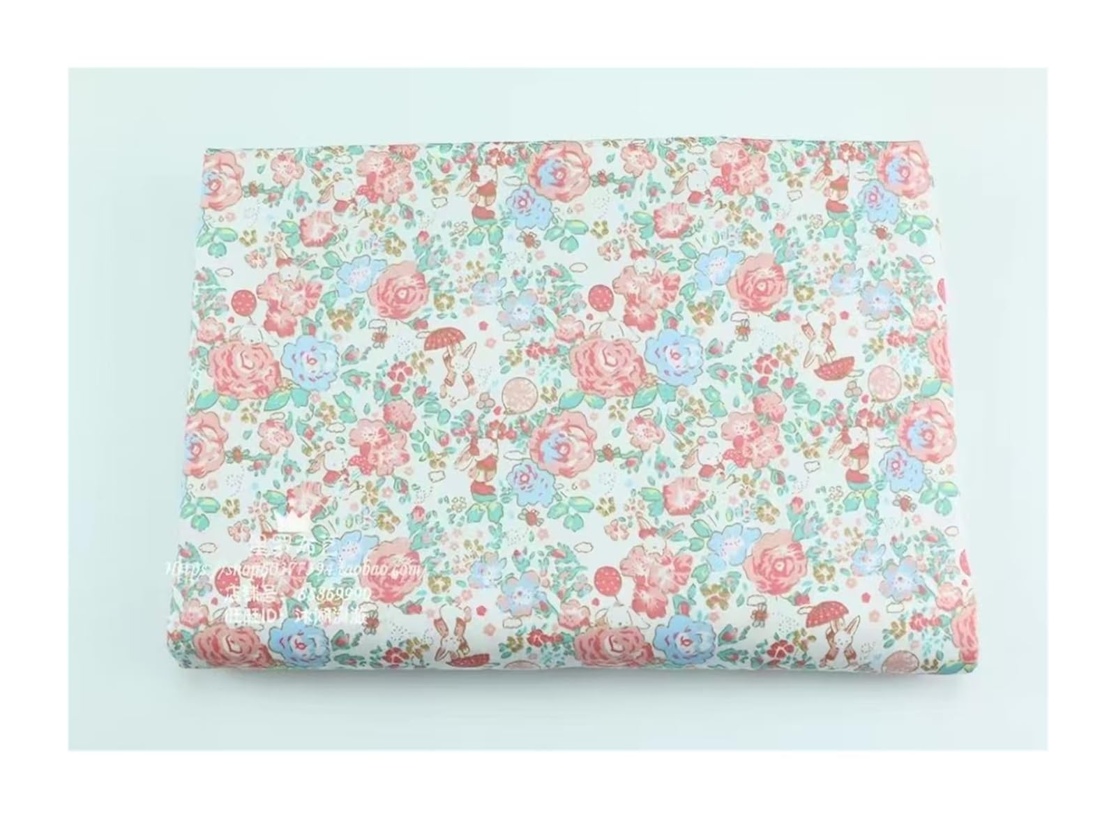 Quilting Cotton, Rose Printed Cotton Twill Fabric 160x50cm(Color2)