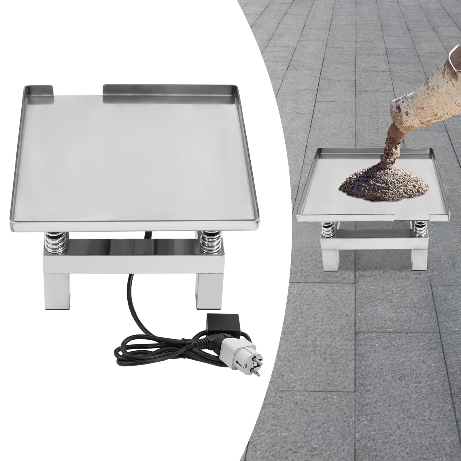 Beton Rütteltisch Vibrationsplattform Rütteltisch Kompakte Vibrationsplatte für Betonprüfungen 50W Motor 3000-3600 U/min ideal für Baustellen und Laboranwendungen