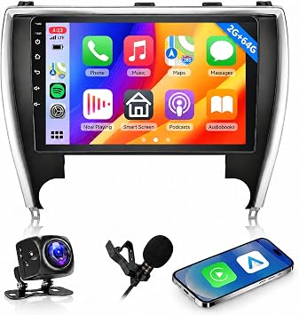 Hodozzy 2G+64G Car Stereo for Toyota Camry 2015 2016 2017 Carplay Screen