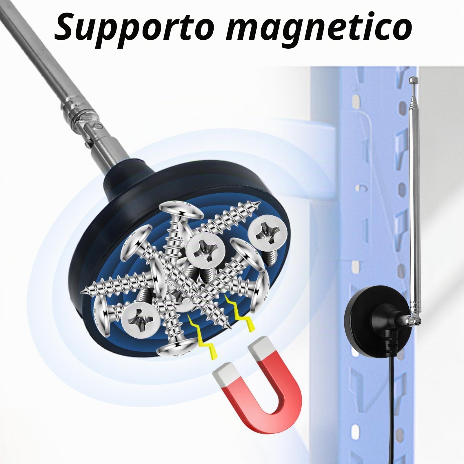 Antenna radio FM Dab interna 79CM con base magnetica e cavo 3M, ricezione digitale HD per ricevitore stereo, home theater, sintonizzatore HiFi, TV, audio video