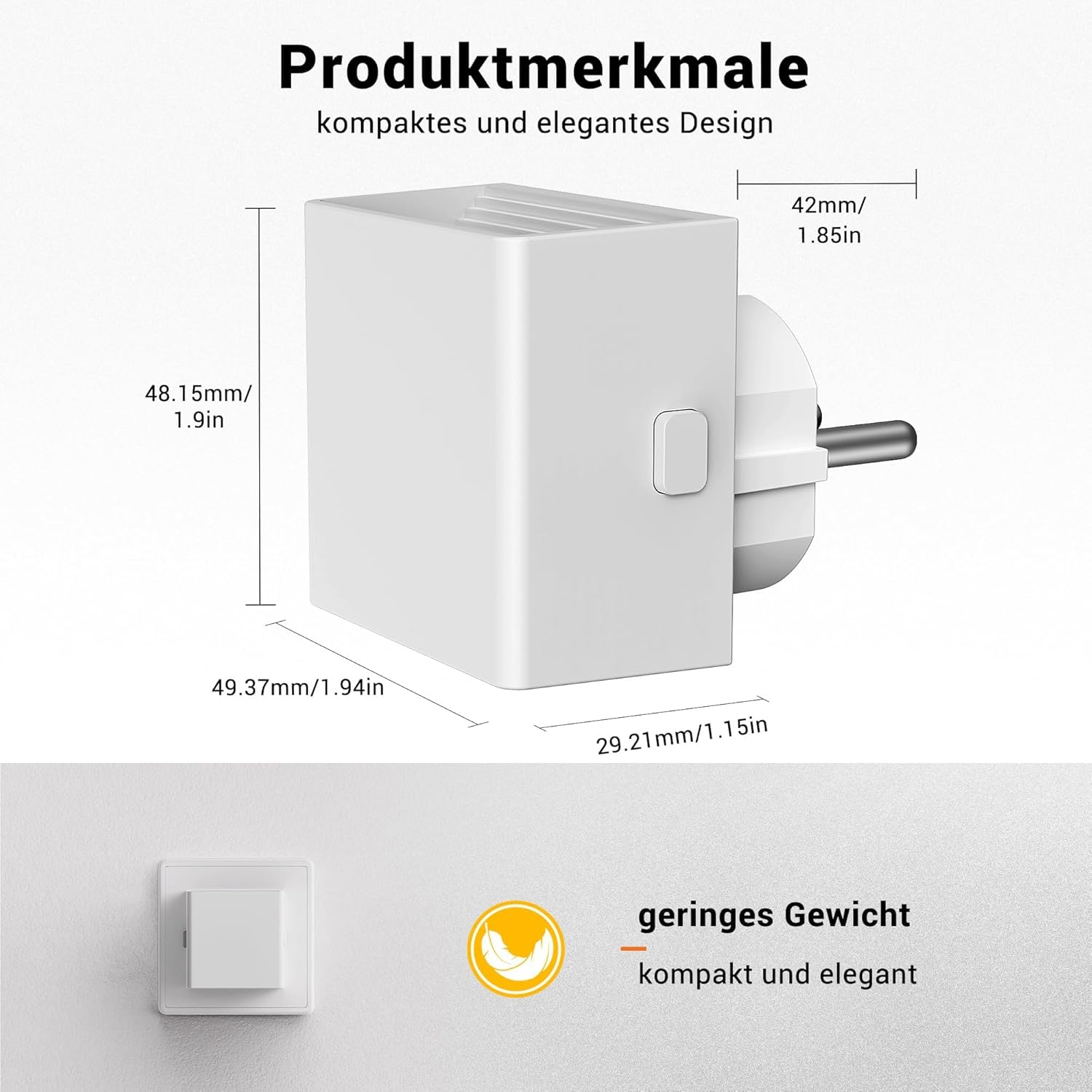 Emeritpro Presa notturna con sensore crepuscolare, luce notturna a LED, 3000 K, luce bianca calda, luminosità regolabile, per cameretta dei bambini, camera da letto, corridoio, scale, cucina, 4 pezzi