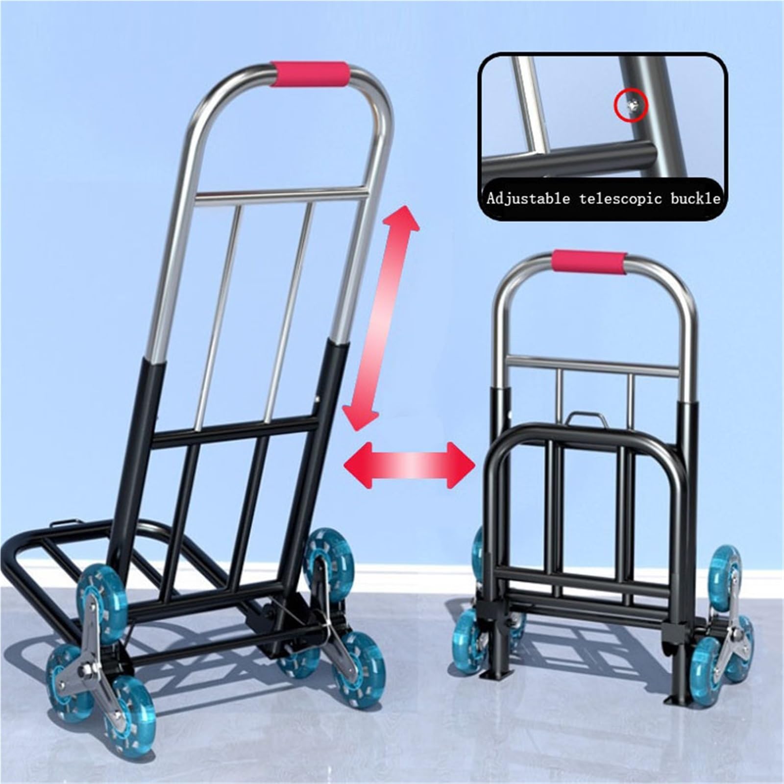 Schwerlast-Klappkarre Treppensteigen for zu Hause mit Rädern, faltbarer Trolley for den Transport Paletten- und Transport auf Rädern