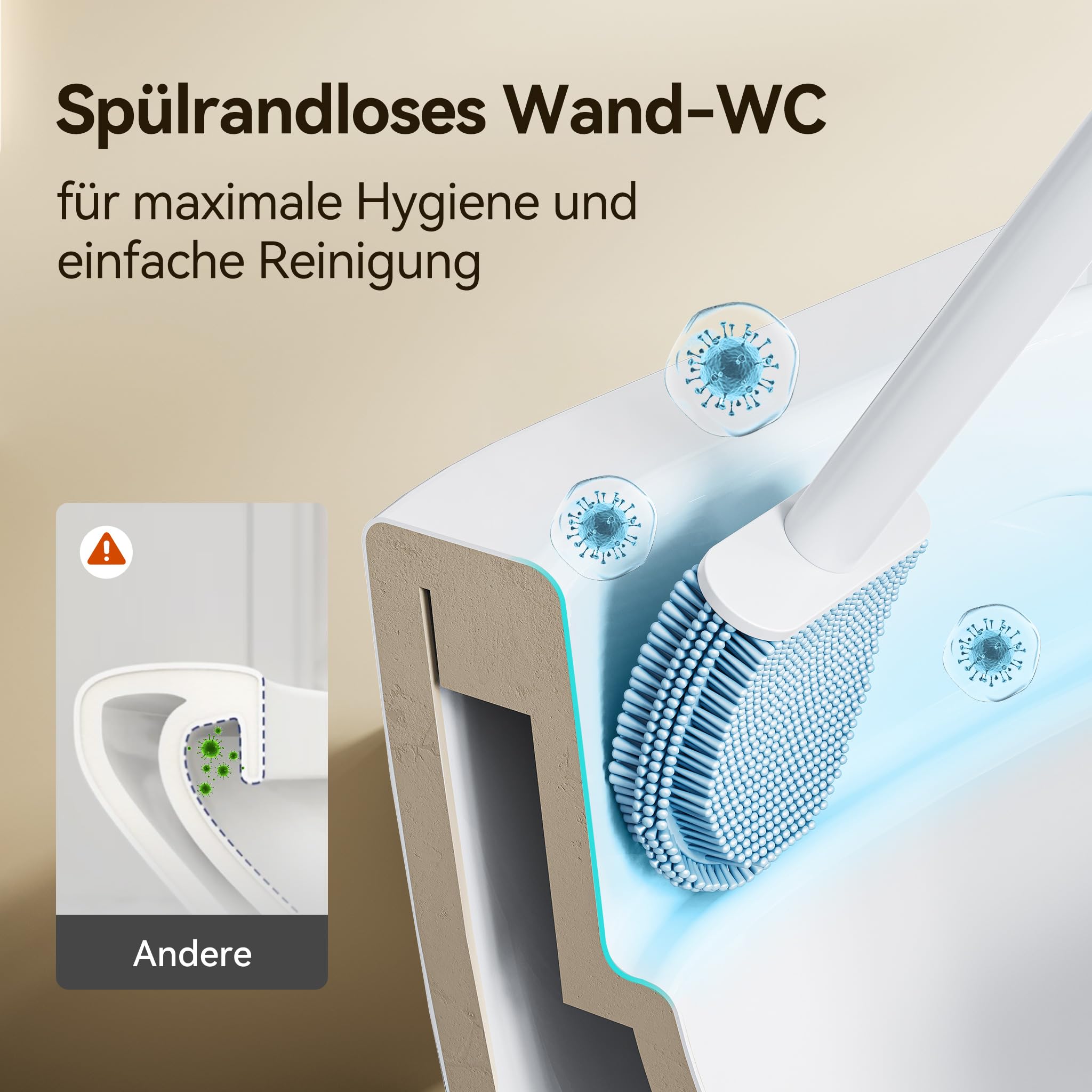 HOROW Hänge WC Spülrandlos Direktspülung mit 02L Unterputz Spülkasten Set